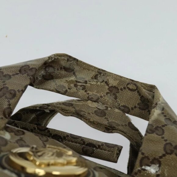 GUCCI GG Crystal Hand Bag Coated Canvas Brown Gold 197020 Auth 119369 - Picture 9 of 16